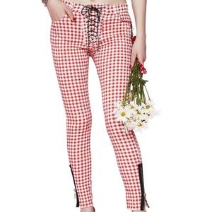 Sugar thrillz not ur sweetheart lace plaid pants L